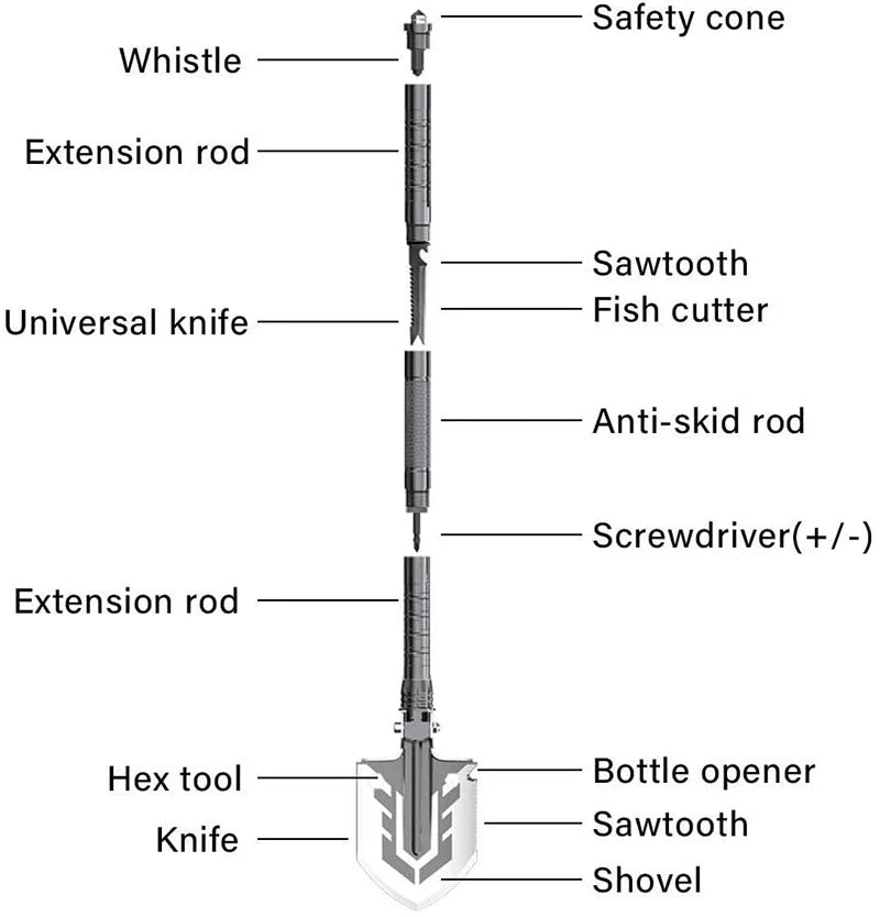 Outdoor Multi-purpose Folding Shovel for Camping Defense Security - Newer-Adventures