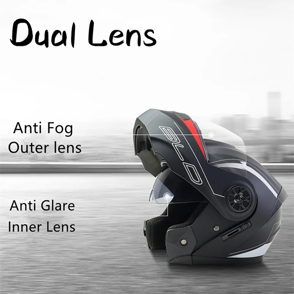 "Bluetooth BLD-161 Flip Up Motorcycle Helmet Double Lens Racing Unisex  Motocross Dot Ece - Newer-Adventures