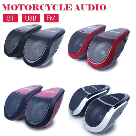 Waterproof Motorcycle Audio Speaker 2x15W Wireless Bluetooth MP3 Player Support FM Radio/TF Card/U Disk MT493 - Newer-Adventures