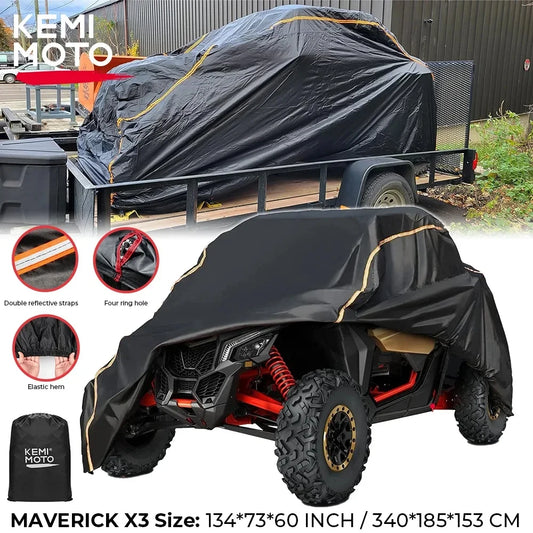 2 Doors UTV 210D Oxford Cloth Protect Utility Vehicle Storage Cover Can Am Maverick X3 - Newer-Adventures