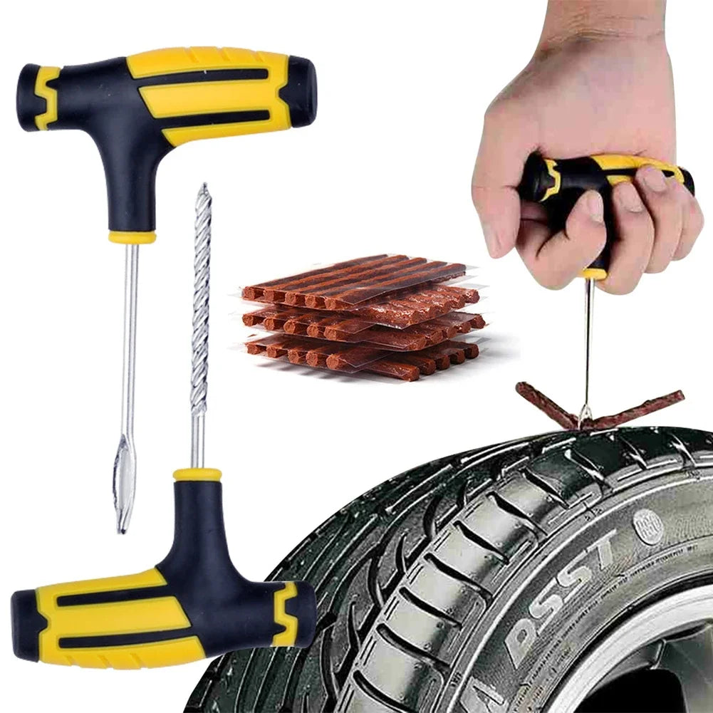 Car Tire Repair Tool Tire Repair Kit Studding Tool Set Auto Bike Tubeless Tire Rubber Strip - Newer-Adventures