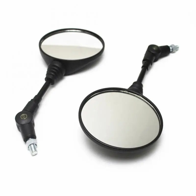 1/2PCS Motorcycle Black Universal 10mm Side Rearview Mirror Folding Round Mirror Best for certain models of Kawisaki - Newer-Adventures