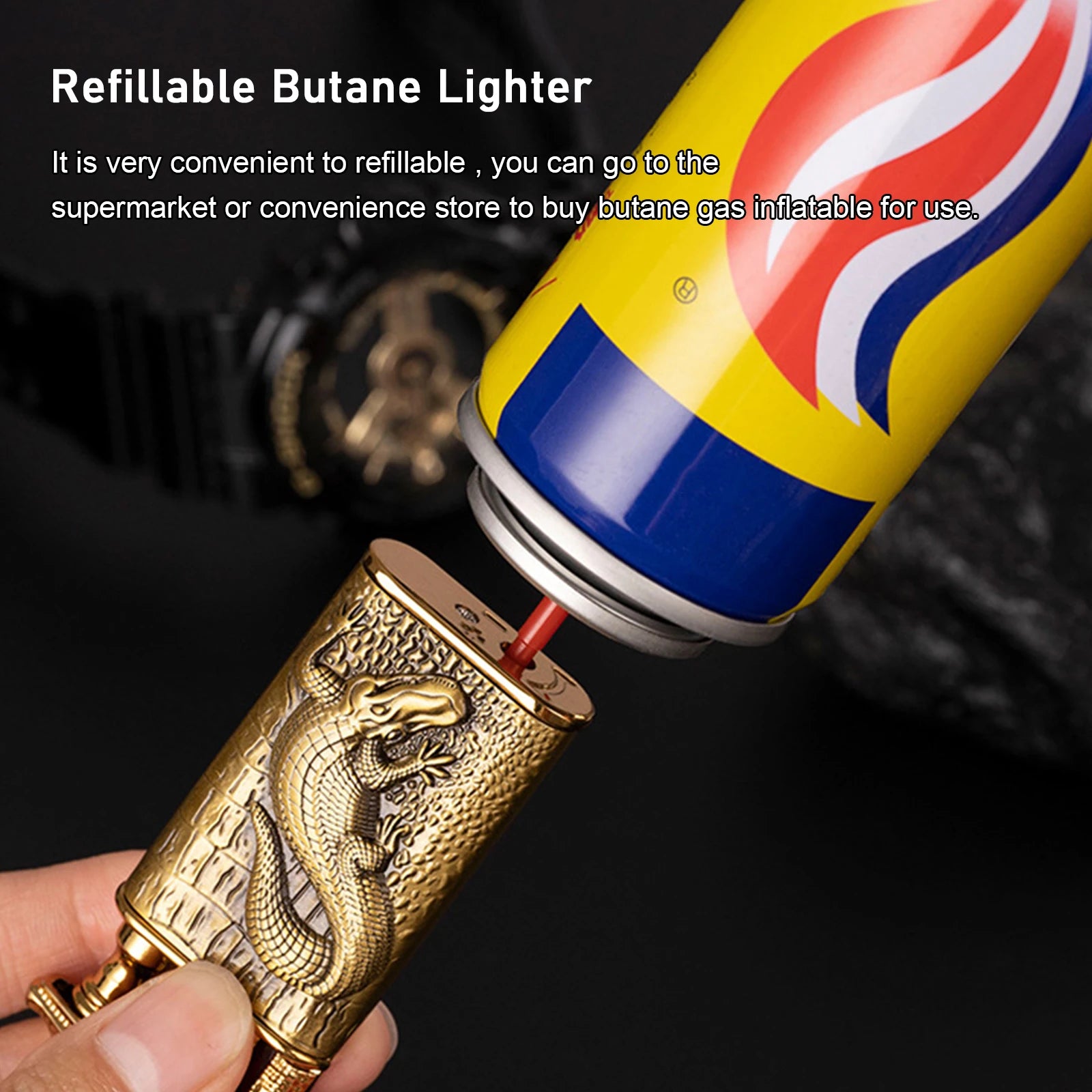 Cool Dragon Design Magic Dual Flame Torch/Lighter with Adjusting Flame Windproof Jet Flame Lighter - Newer-Adventures