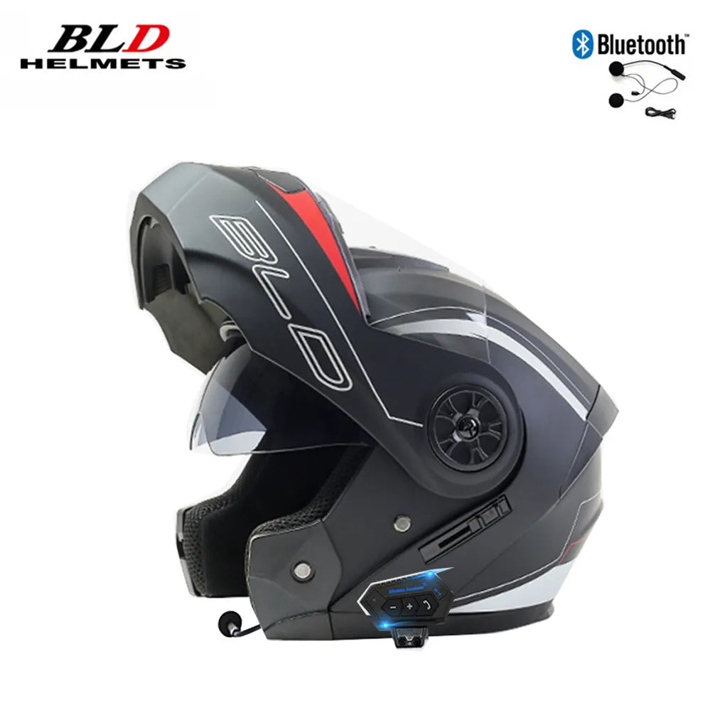 "Bluetooth BLD-161 Flip Up Motorcycle Helmet Double Lens Racing Unisex  Motocross Dot Ece - Newer-Adventures