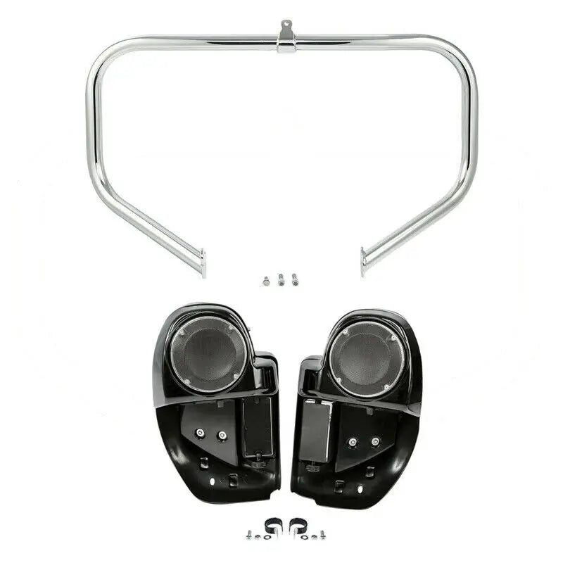 Harley Touring & Road King 2014-2022 Motorcycle Lower Vented Leg 6.5" Speaker Pod Crash Bar - Newer-Adventures